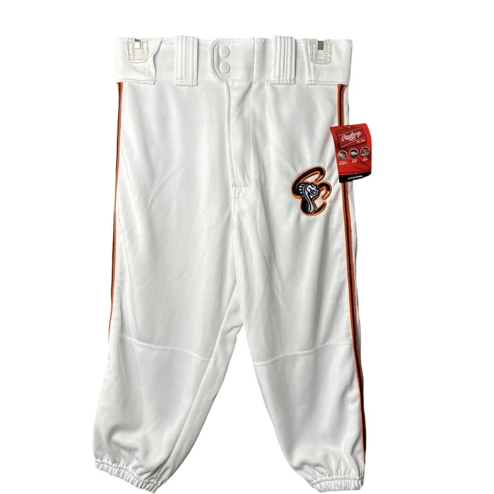 NWT Rawlings Baseball Pants Men Small White Knicker BP150K Piping Cobra Logo